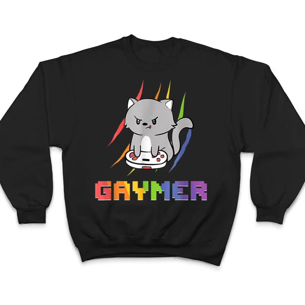 Cute-Gaming-Cat-Gay-Gamer-T-Shirt-4 Cute Gaming Cat Gay Gamer T Shirt