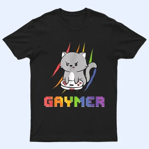 Cute Gaming Cat Gay Gamer T Shirt