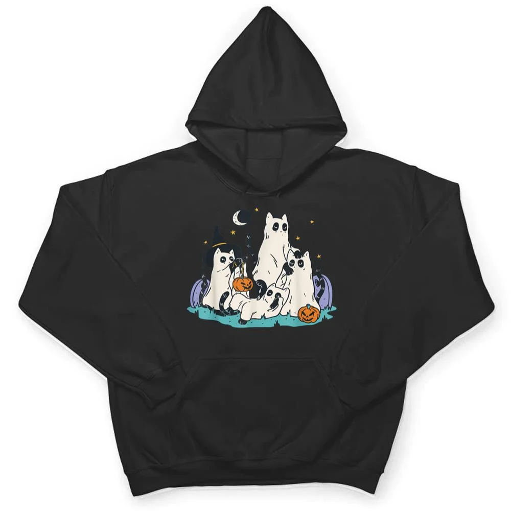 Cute-Ghost-Cats-Cat-Ghosts-Funny-Halloween-Outfit-Costumes-T-Shirt-3 Cute Ghost Cats Cat Ghosts Funny Halloween Outfit Costumes T Shirt