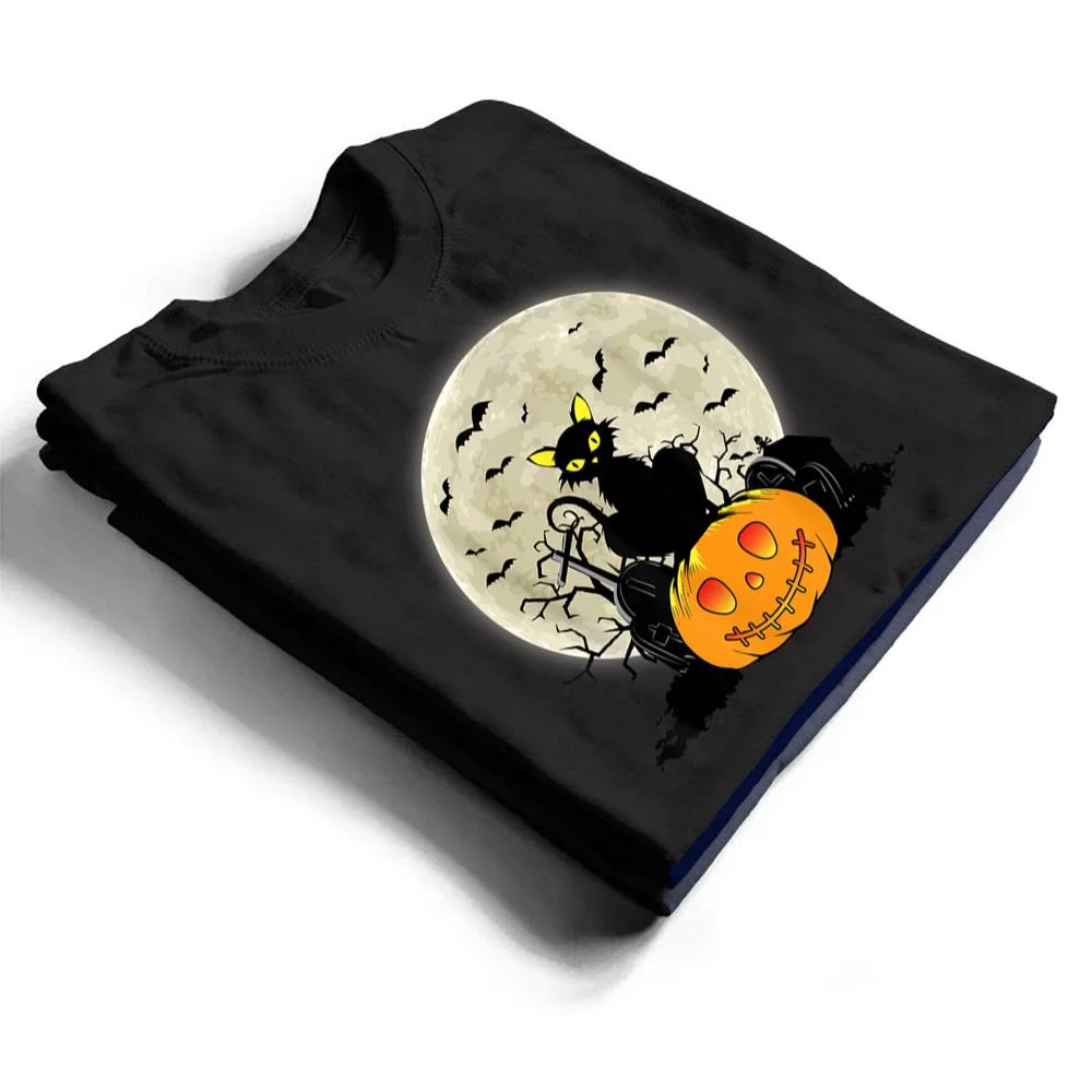 Cute-Halloween-Black-Cat-Witch-Hat-Pumpkin-T-Shirt-1 Cute Halloween Black Cat Witch Hat Pumpkin T Shirt
