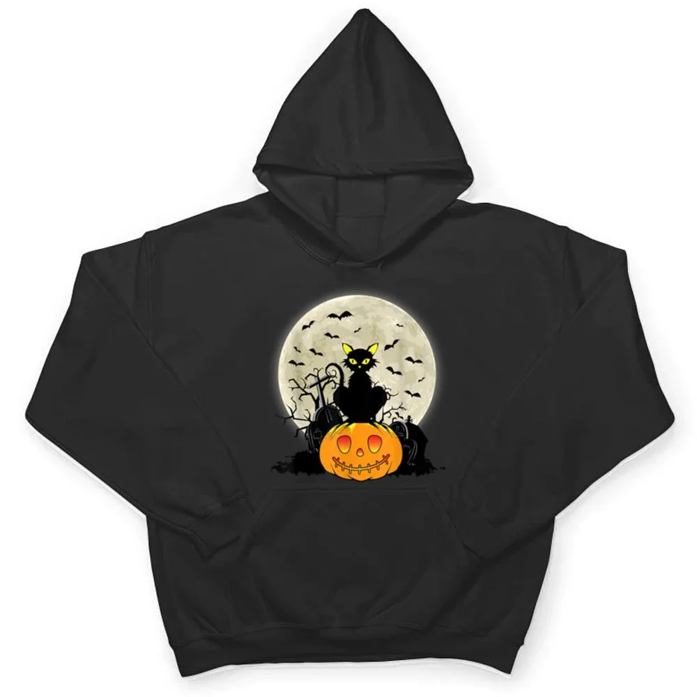 Cute-Halloween-Black-Cat-Witch-Hat-Pumpkin-T-Shirt-3 Cute Halloween Black Cat Witch Hat Pumpkin T Shirt