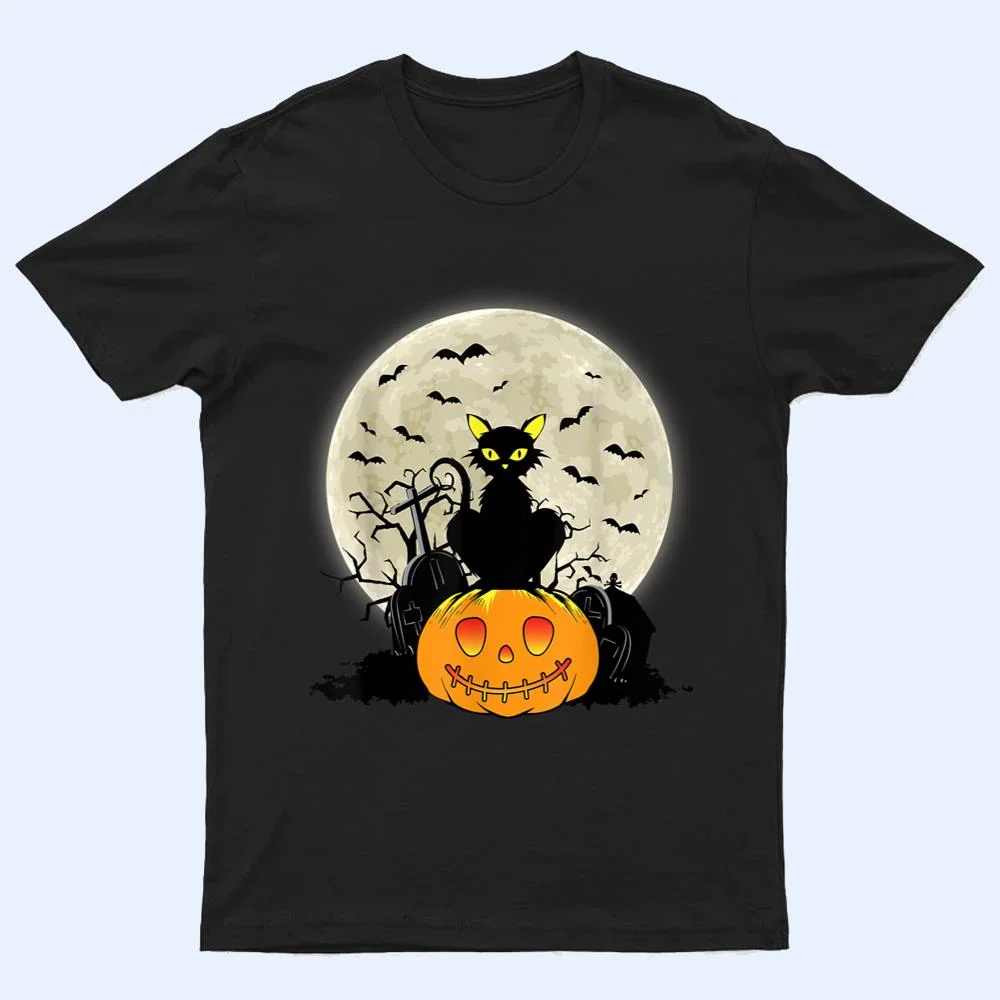 Cute Halloween Black Cat Witch Hat Pumpkin T Shirt Cute Halloween Black Cat Witch Hat Pumpkin T Shirt
