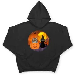 Cute Halloween Cat Scene Witch Pumpkin Bat Full Moon T Shirt Cute Halloween Cat Scene Witch Pumpkin Bat Full Moon T Shirt