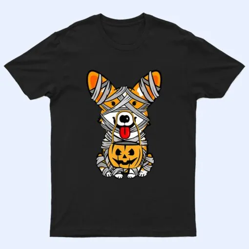 Cute Halloween Costume Welsh Corgi Mummy Dog Lover Design T Shirt