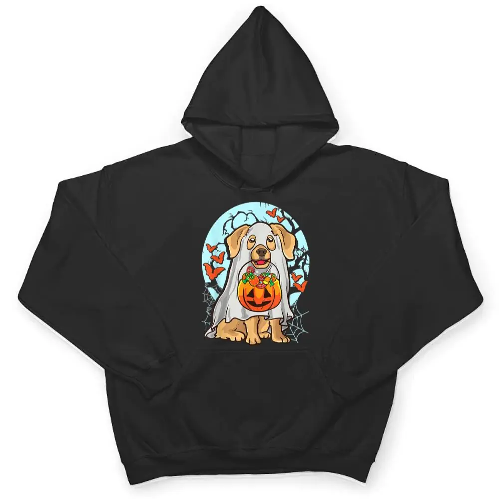 Cute-Halloween-Dog-Ghost-Costume-Trick-Treat-Pumpkin-T-Shirt-3 Cute Halloween Dog Ghost Costume Trick Treat Pumpkin T Shirt
