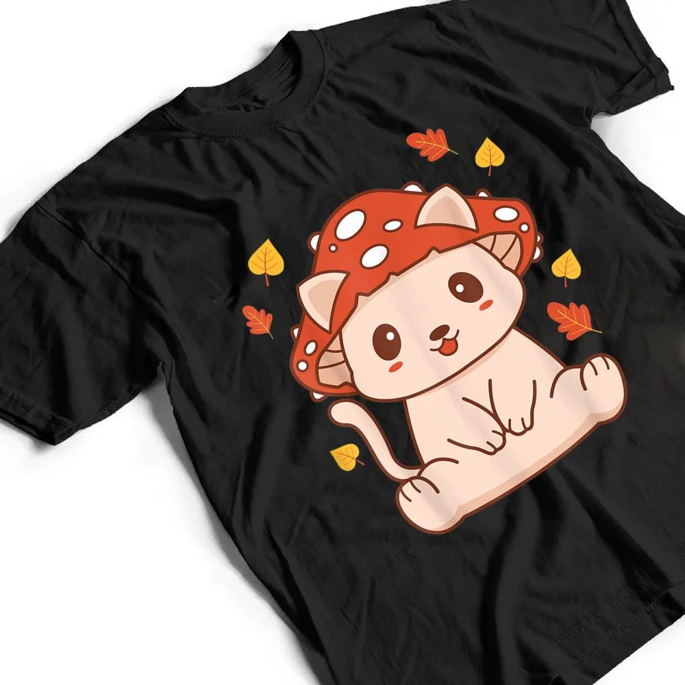 Cute-Kawaii-Toadstool-Cat-Aesthetic-Mushroom-Kitten-T-Shirt-2 Cute Kawaii Toadstool Cat - Aesthetic Mushroom Kitten T Shirt