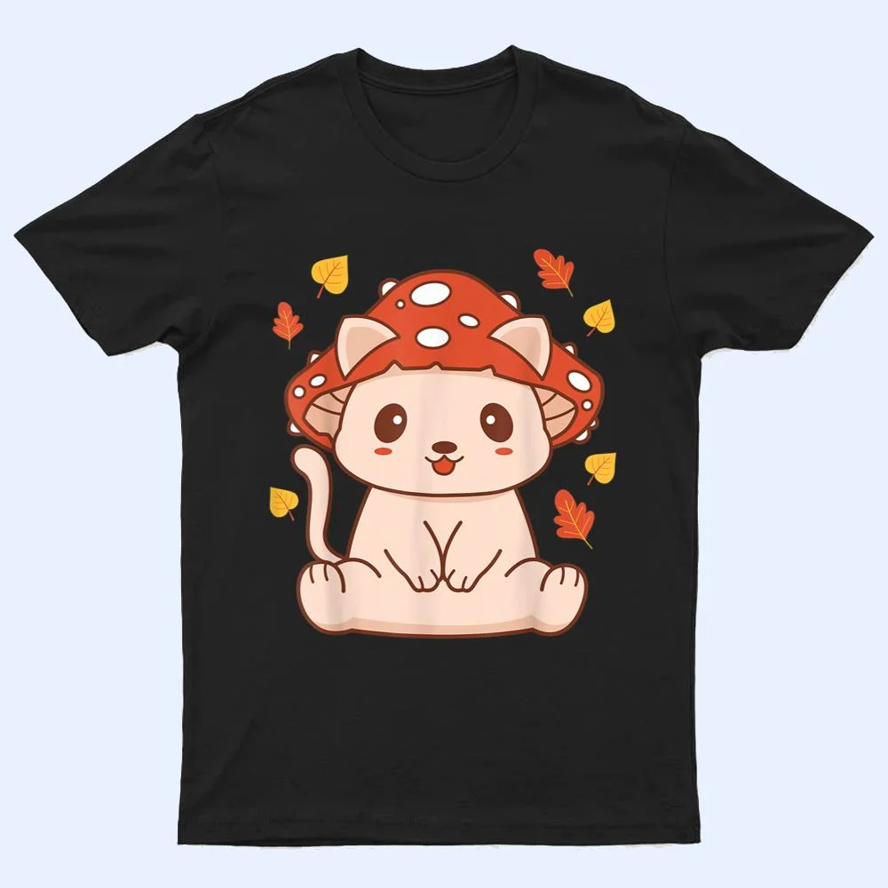 Cute Kawaii Toadstool Cat - Aesthetic Mushroom Kitten T Shirt Cute Kawaii Toadstool Cat - Aesthetic Mushroom Kitten T Shirt