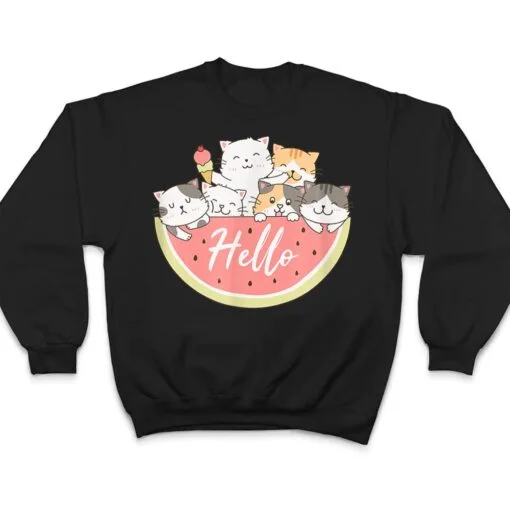 Cute Kitten In Watermelon Cute Cat Family Cat Motif T Shirt