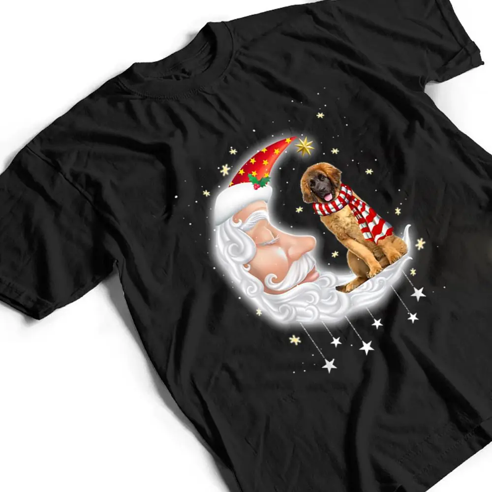 Cute-Leonberger-With-Santa-Hat-Christmas-Dog-Lover-T-Shirt-2 Cute Leonberger With Santa Hat Christmas Dog Lover T Shirt