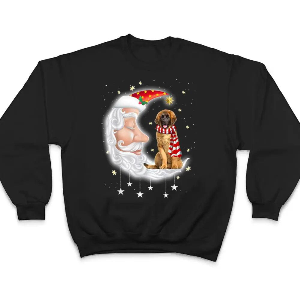 Cute-Leonberger-With-Santa-Hat-Christmas-Dog-Lover-T-Shirt-4 Cute Leonberger With Santa Hat Christmas Dog Lover T Shirt