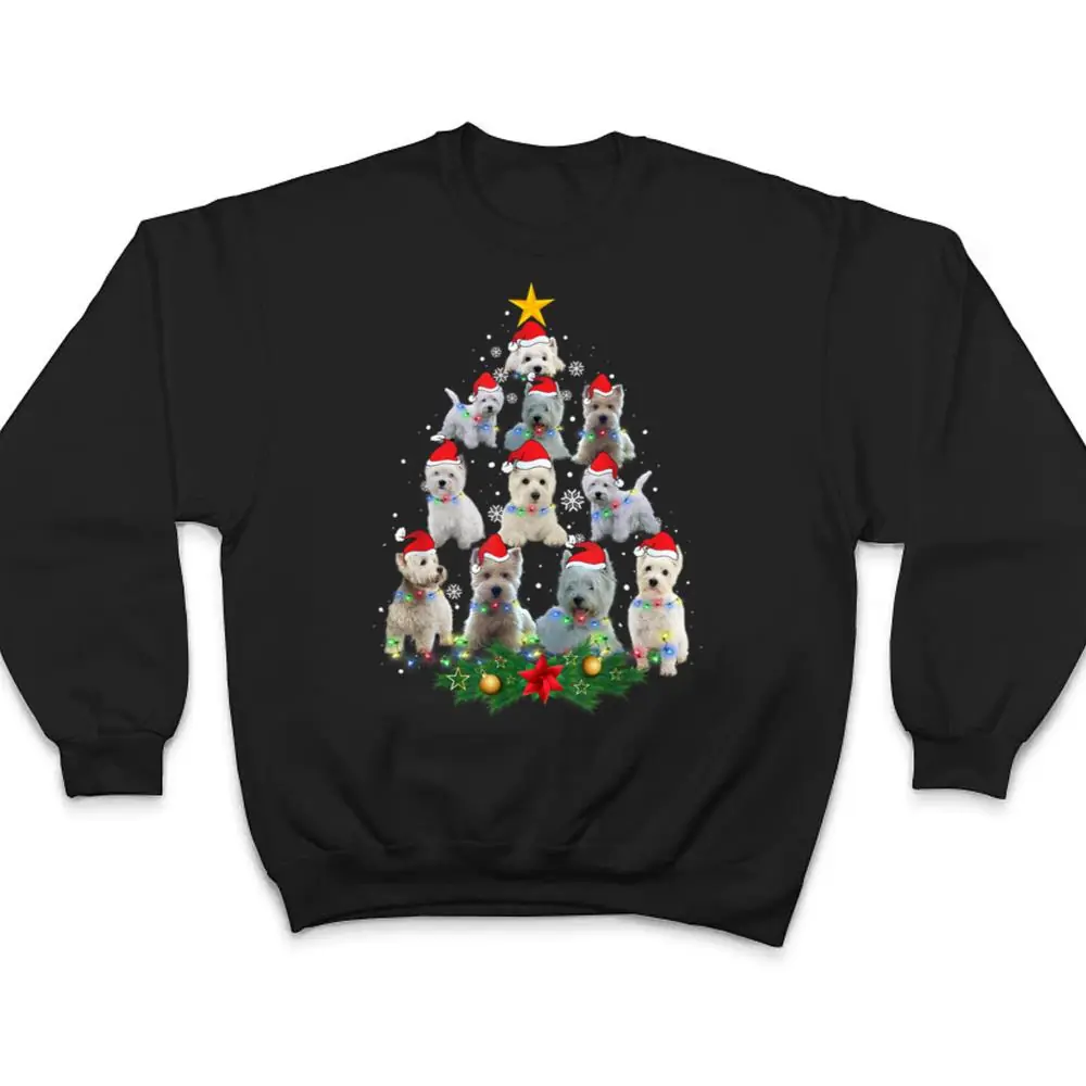 Cute-Maltese-Dog-Christmas-Tree-Lights-Santa-Hat-Gifts-Decor-T-Shirt-4 Cute Maltese Dog Christmas Tree Lights Santa Hat Gifts Decor T Shirt