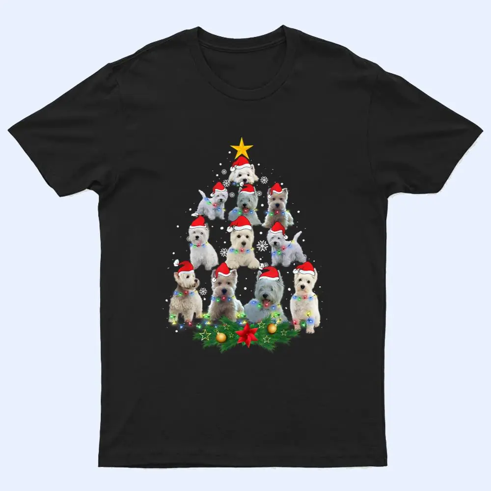 Cute Maltese Dog Christmas Tree Lights Santa Hat Gifts Decor T Shirt Cute Maltese Dog Christmas Tree Lights Santa Hat Gifts Decor T Shirt