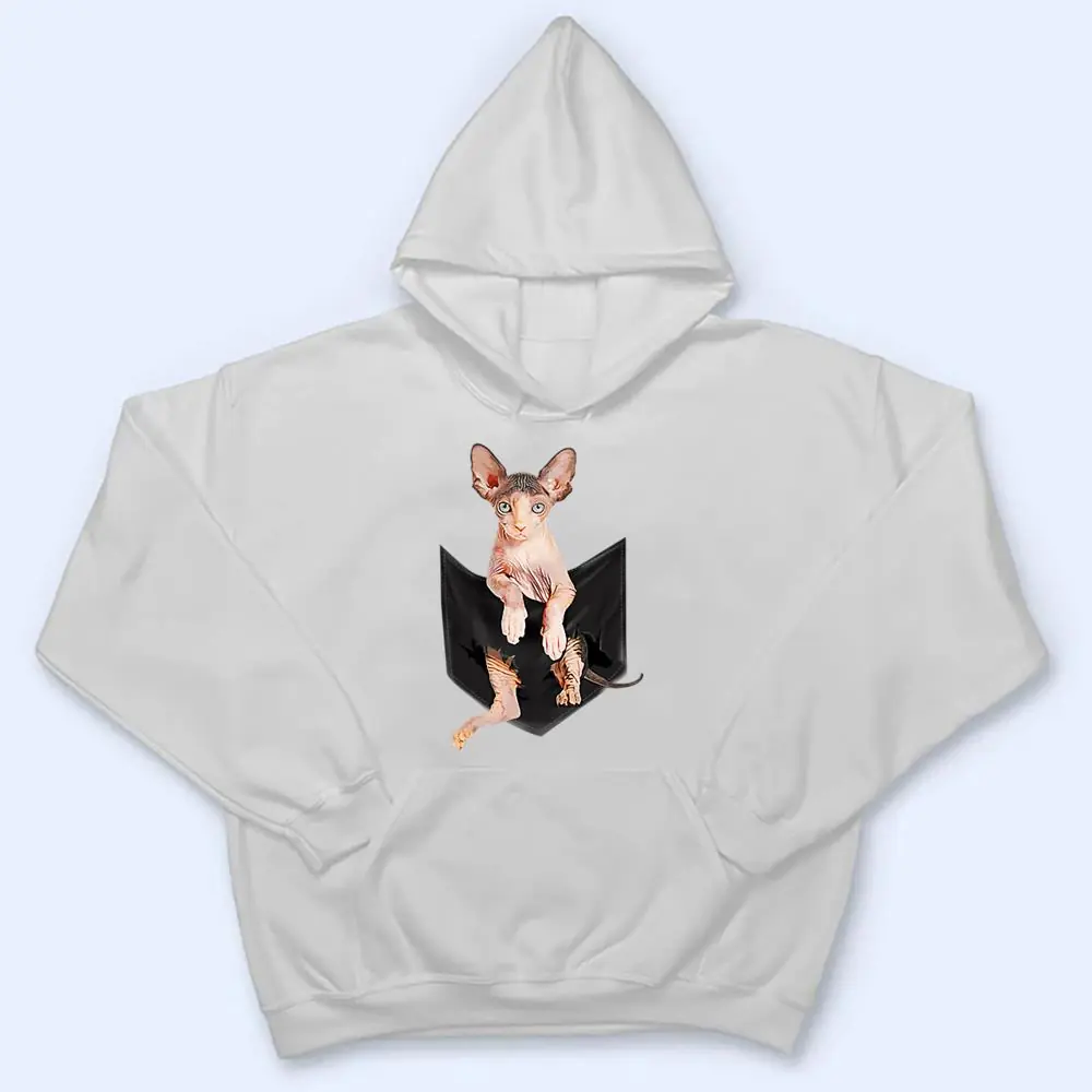 Cute-Pink-Sphynx-Cat-Pocket-Premium-T-Shirt-3 Cute Pink Sphynx Cat Pocket Premium T Shirt