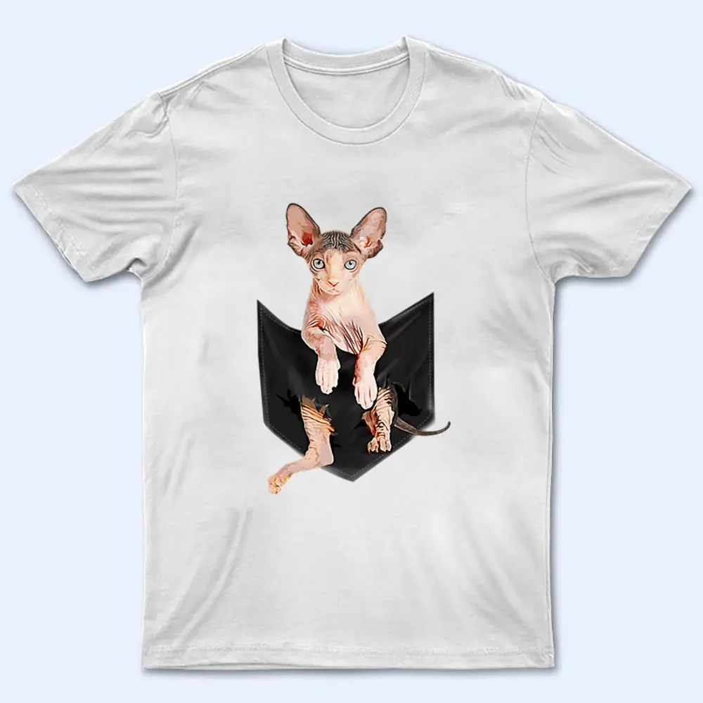 Cute Pink Sphynx Cat Pocket Premium T Shirt Cute Pink Sphynx Cat Pocket Premium T Shirt