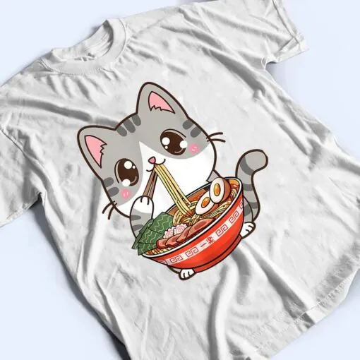 Cute Ramen Cat Kawaii Anime Japanese Food Boy Girls nager T Shirt