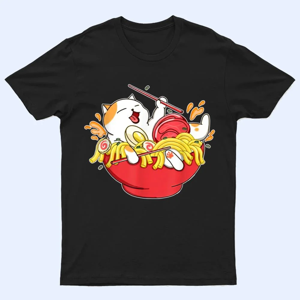 Cute Ramen and Cats Funny Anime Noodle Japanese Gift Girls T Shirt Cute Ramen and Cats Funny Anime Noodle Japanese Gift Girls T Shirt