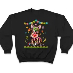 Cute Sugar Skull Corgi Dog Dia de Muertos Halloween Day T Shirt