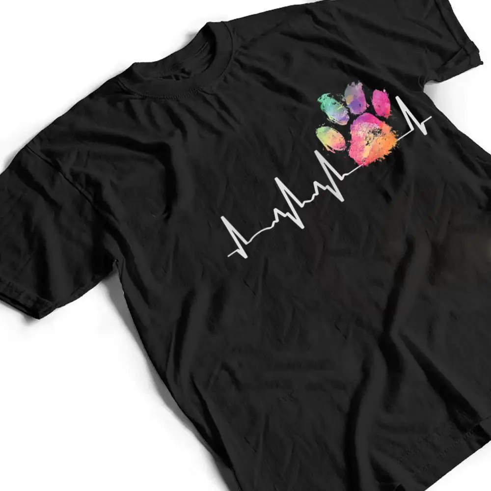 Cute-Veterinarian-Gift-Rainbow-Paw-Print-Heartbeat-Vet-Tech-T-Shirt-2 Cute Veterinarian Gift Rainbow Paw Print Heartbeat Vet Tech T Shirt
