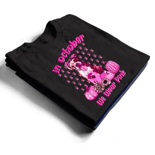 Cute We Wear Pink Boxer Breast Cancer Pumpkin Halloween T Shirt