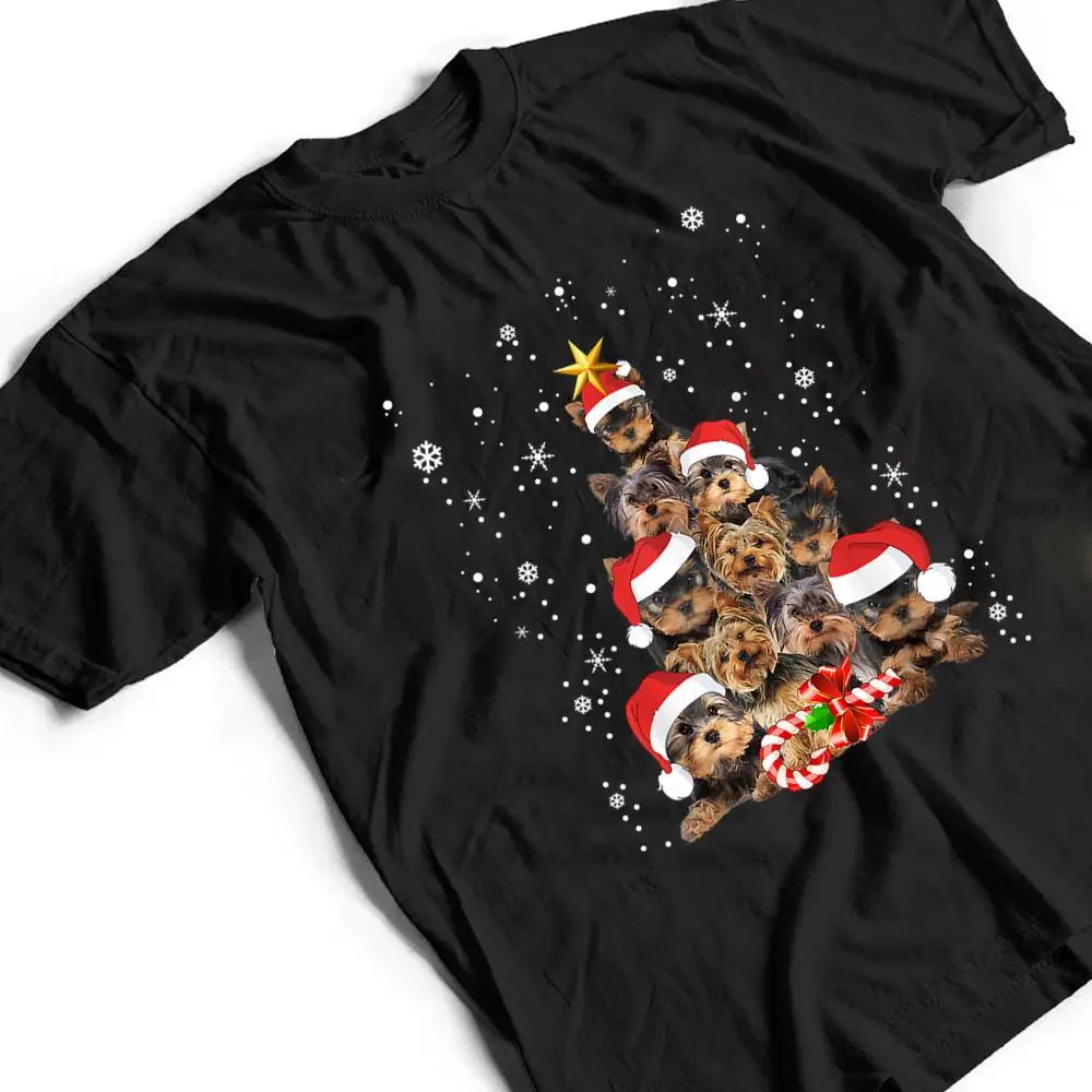 Cute-Yorkie-Dogs-Tree-Christmas-Pet-Animal-Dog-Love-T-Shirt-2 Cute Yorkie Dogs Tree Christmas Pet Animal Dog Love T Shirt