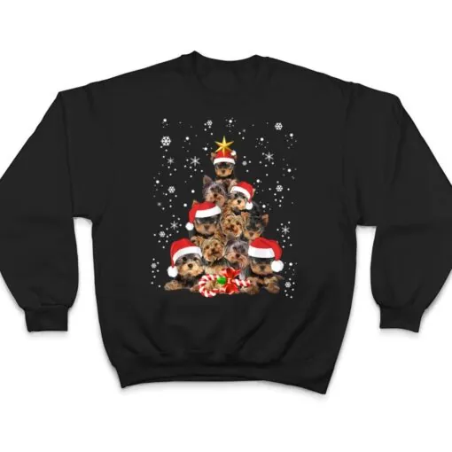 Cute Yorkie Dogs Tree Christmas Pet Animal Dog Love T Shirt