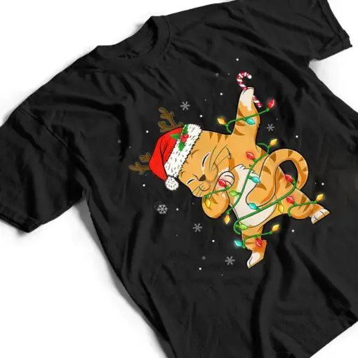 Dabbing Cat Santa Christmas Kids Boys Girls Catmas Xmas T Shirt