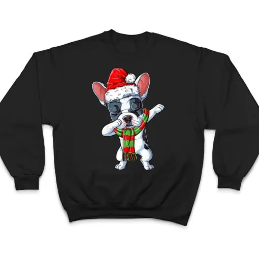 Dabbing French Bulldog Santa Christmas Xmas T Shirt