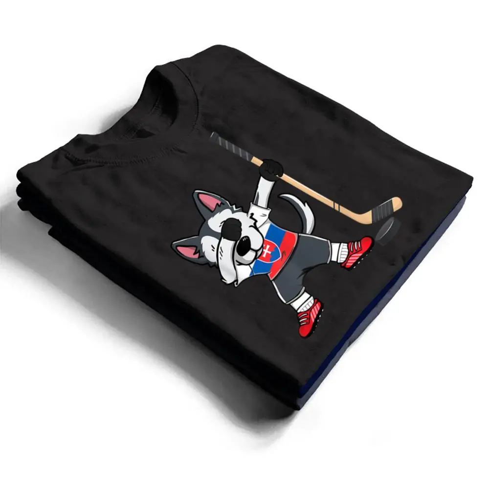 Dabbing-Husky-Dog-Ice-Hockey-Slovakia-Jersey-Winter-Sport-T-Shirt-1 Dabbing Husky Dog Ice Hockey Slovakia Jersey Winter Sport T Shirt