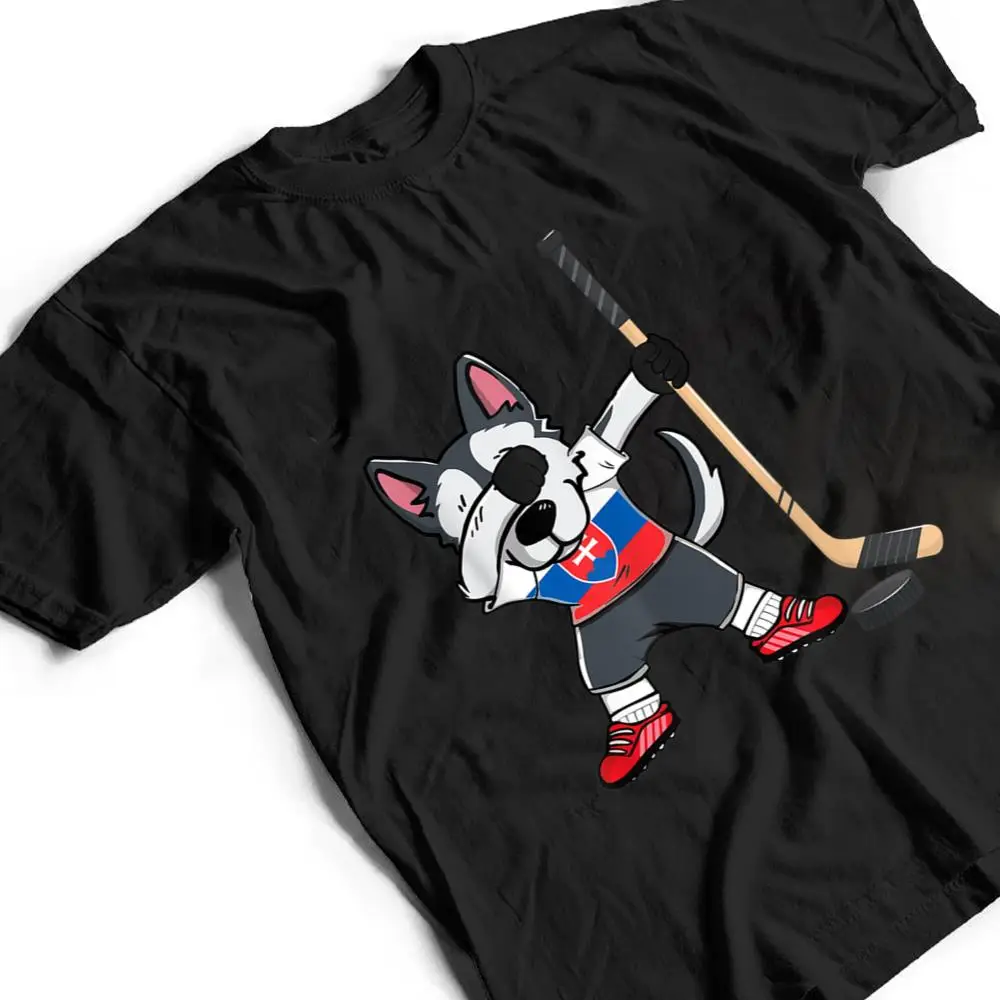 Dabbing-Husky-Dog-Ice-Hockey-Slovakia-Jersey-Winter-Sport-T-Shirt-2 Dabbing Husky Dog Ice Hockey Slovakia Jersey Winter Sport T Shirt
