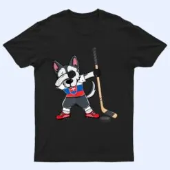 Dabbing Husky Dog Ice Hockey Slovakia Jersey Winter Sport T Shirt