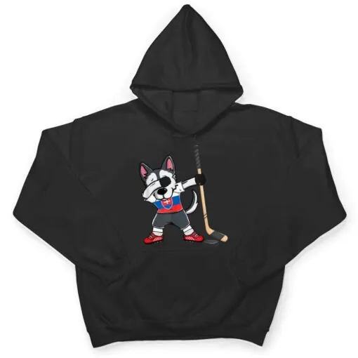 Dabbing Husky Dog Ice Hockey Slovakia Jersey Winter Sport T Shirt