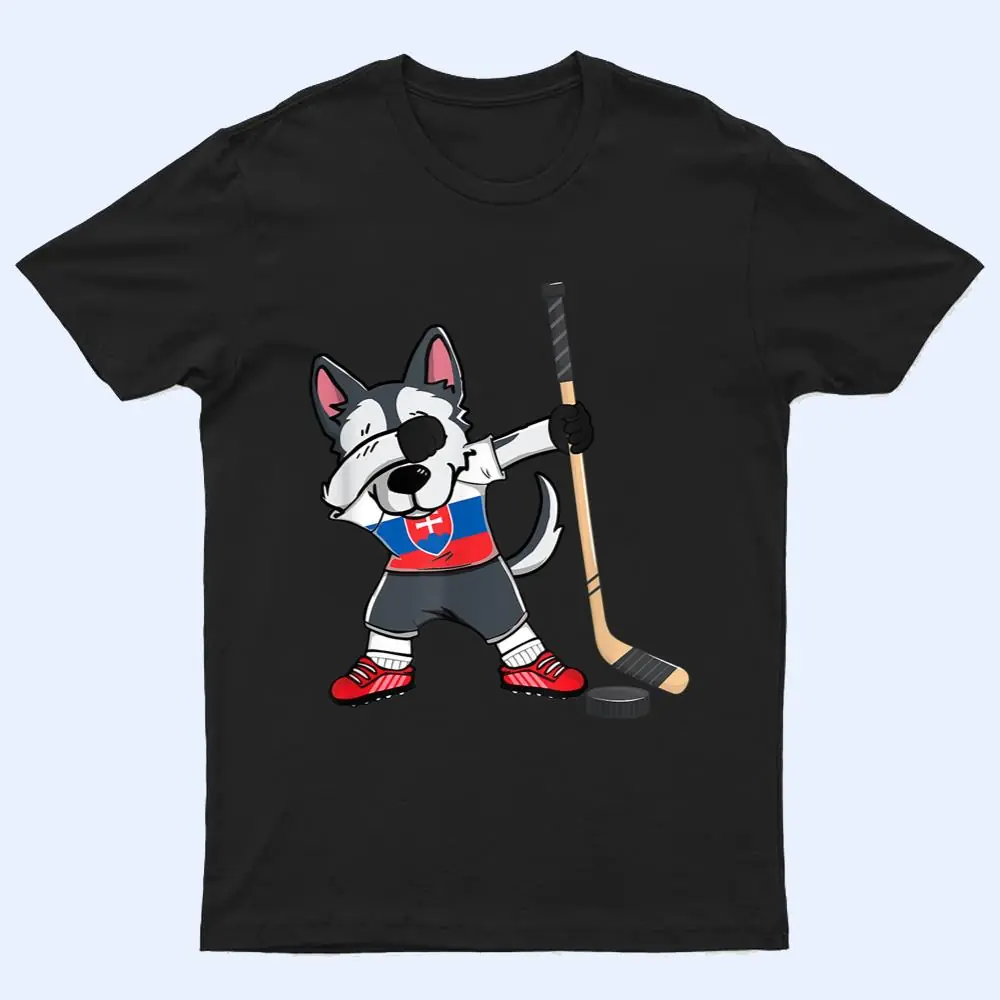 Dabbing Husky Dog Ice Hockey Slovakia Jersey Winter Sport T Shirt Dabbing Husky Dog Ice Hockey Slovakia Jersey Winter Sport T Shirt