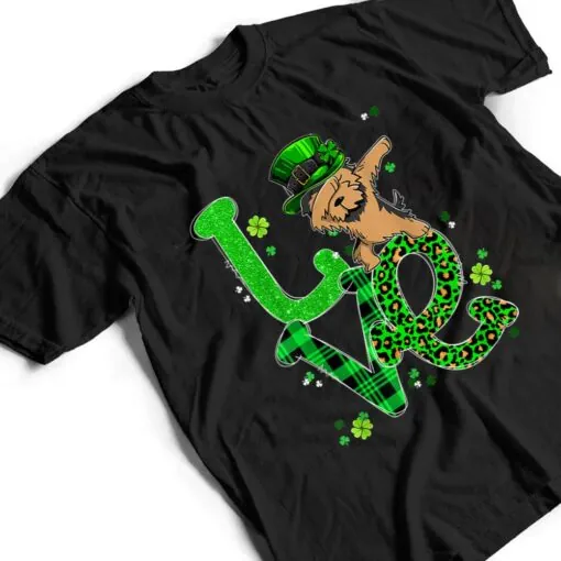 Dabbing Yorkie Dog LOVE Shamrock Funny St Patrick's Day T Shirt