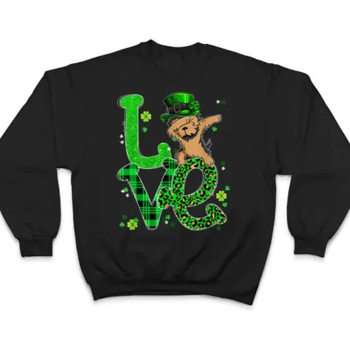 Dabbing Yorkie Dog LOVE Shamrock Funny St Patrick's Day T Shirt