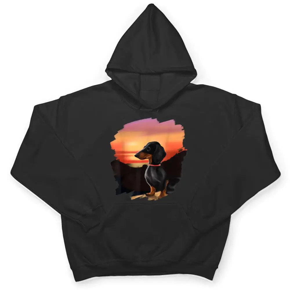 Dachshund-Chiweenie-Wiener-Dog-Art-Sunset-Vintage-Retro-Dogs-T-Shirt-3 Dachshund Chiweenie Wiener Dog Art Sunset Vintage Retro Dogs T Shirt