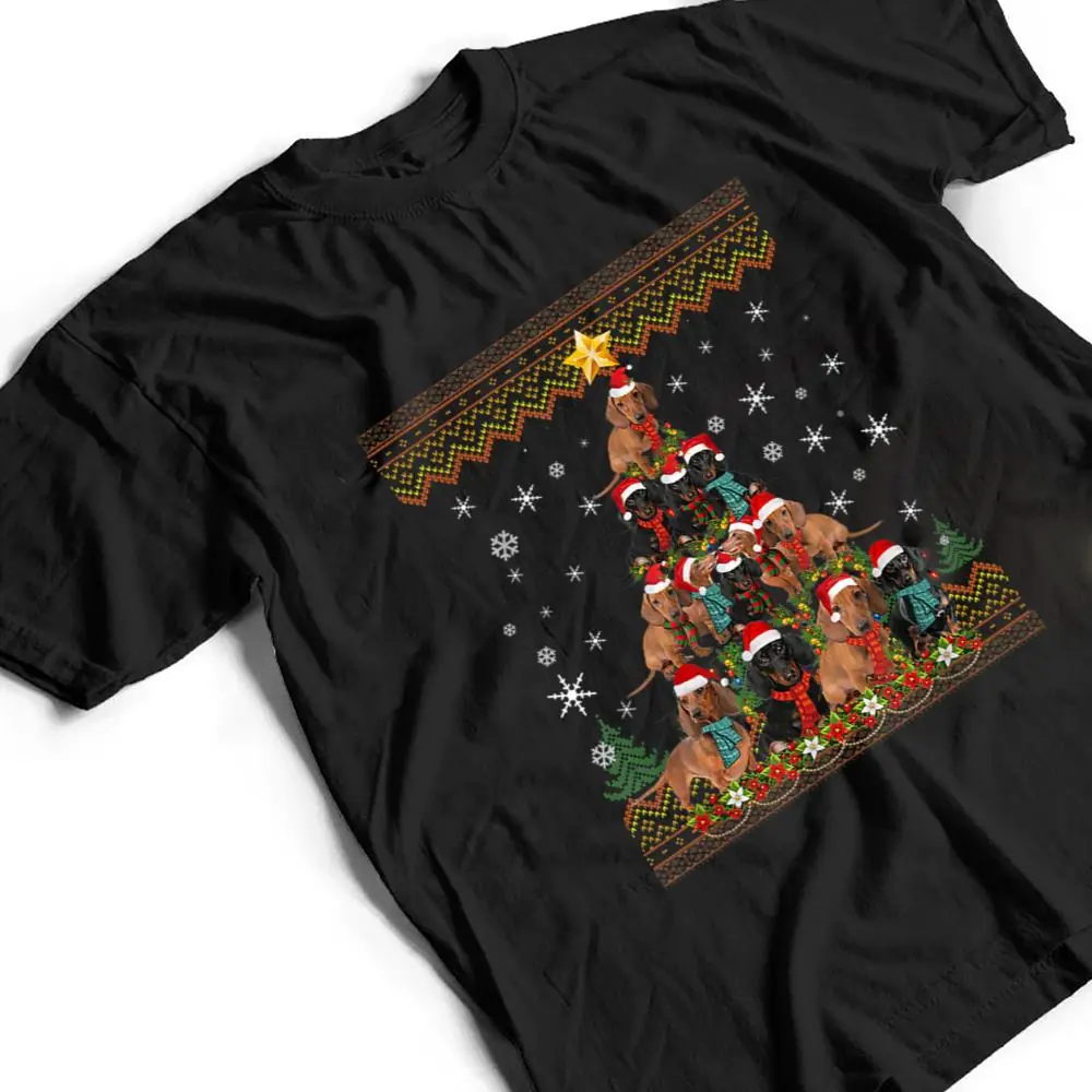 Dachshund-Dog-Christmas-Lights-Christmas-Ver-1-T-Shirt-2 Dachshund Dog Christmas Lights Christmas Ver 1 T Shirt
