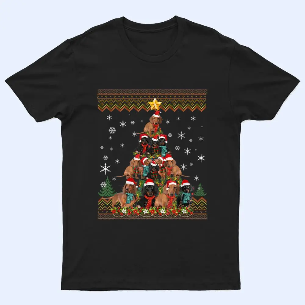 Dachshund Dog Christmas Lights Christmas Ver 1 T Shirt Dachshund Dog Christmas Lights Christmas Ver 1 T Shirt