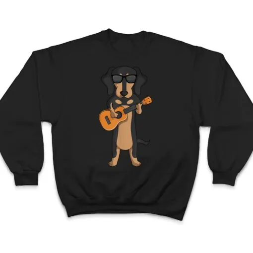 Dachshund Dog Playing Ukulele Guitar T Shirt