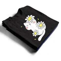 Daisy Cat Spring Floral Kitten With Flower Animal Cute Pet T Shirt Daisy Cat Spring Floral Kitten With Flower Animal Cute Pet T Shirt