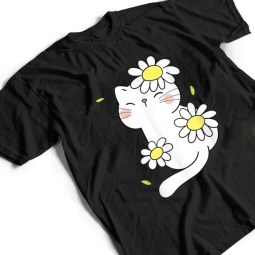 Daisy Cat Spring Floral Kitten With Flower Animal Cute Pet T Shirt