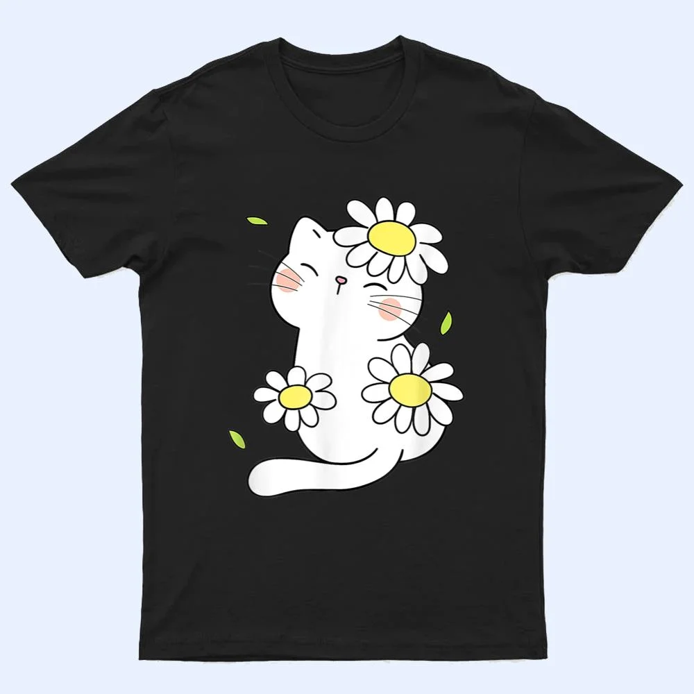 Daisy Cat Spring Floral Kitten With Flower Animal Cute Pet T Shirt Daisy Cat Spring Floral Kitten With Flower Animal Cute Pet T Shirt