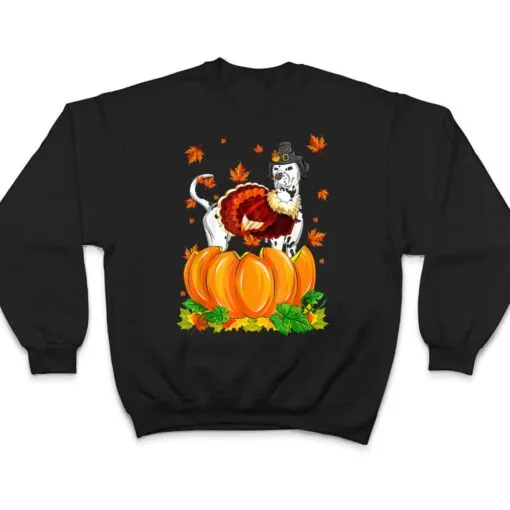 Dalmatian Dog Thanksgiving Turkey Fall Autumn Pumpkin T Shirt