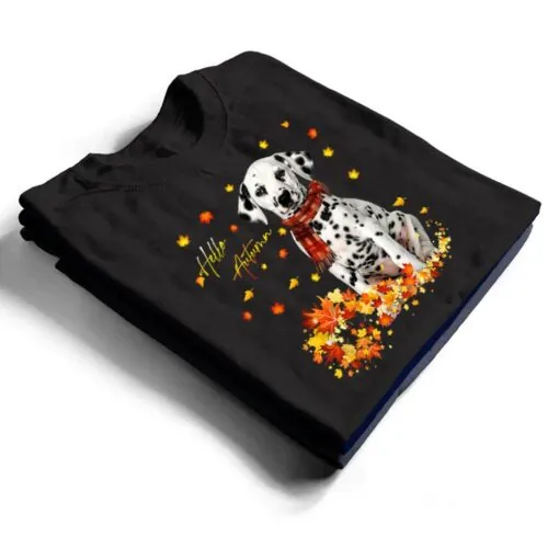 Dalmatian Leaf Fall Hello Autumn For Dog Lover Thanksgiving T Shirt