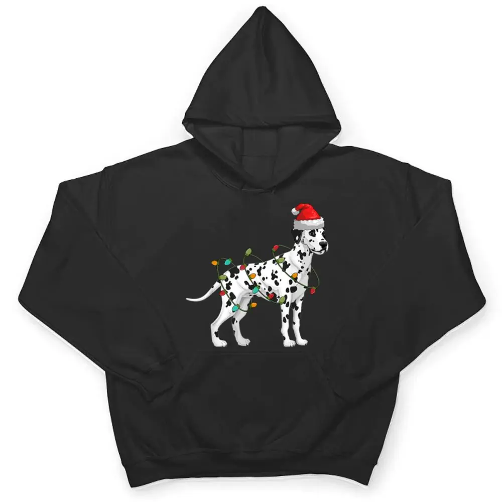 Dalmatian-Santa-Hat-Lights-Funny-Christmas-Pajama-Dog-Lover-T-Shirt-3 Dalmatian Santa Hat Lights Funny Christmas Pajama Dog Lover T Shirt