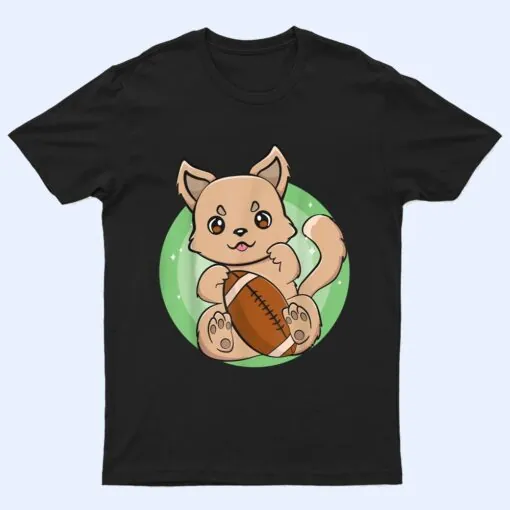Dingo With Football Team Sport Chibi Anime Dog T Shirt