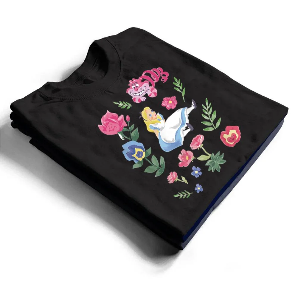 Disney-Alice-in-Wonderland-Alice-Cheshire-Cat-Floral-T-Shirt-1 Disney Alice in Wonderland Alice Cheshire Cat Floral T Shirt