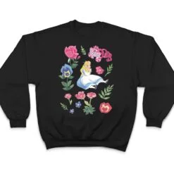 Disney Alice in Wonderland Alice Cheshire Cat Floral T Shirt Disney Alice in Wonderland Alice Cheshire Cat Floral T Shirt