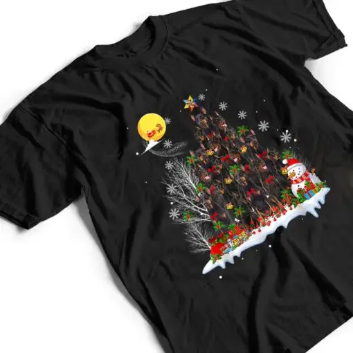 Doberman Pinscher Dog Lover Matching Santa Christmas Tree T Shirt