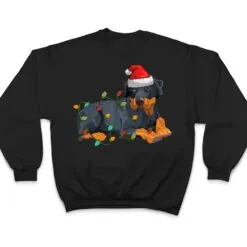 Doberman Santa Hat Lights Funny Christmas Pajama Dog Lover T Shirt Doberman Santa Hat Lights Funny Christmas Pajama Dog Lover T Shirt