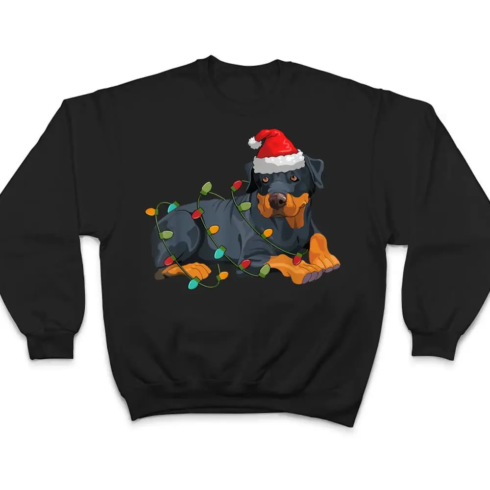 Doberman-Santa-Hat-Lights-Funny-Christmas-Pajama-Dog-Lover-T-Shirt-4 Doberman Santa Hat Lights Funny Christmas Pajama Dog Lover T Shirt